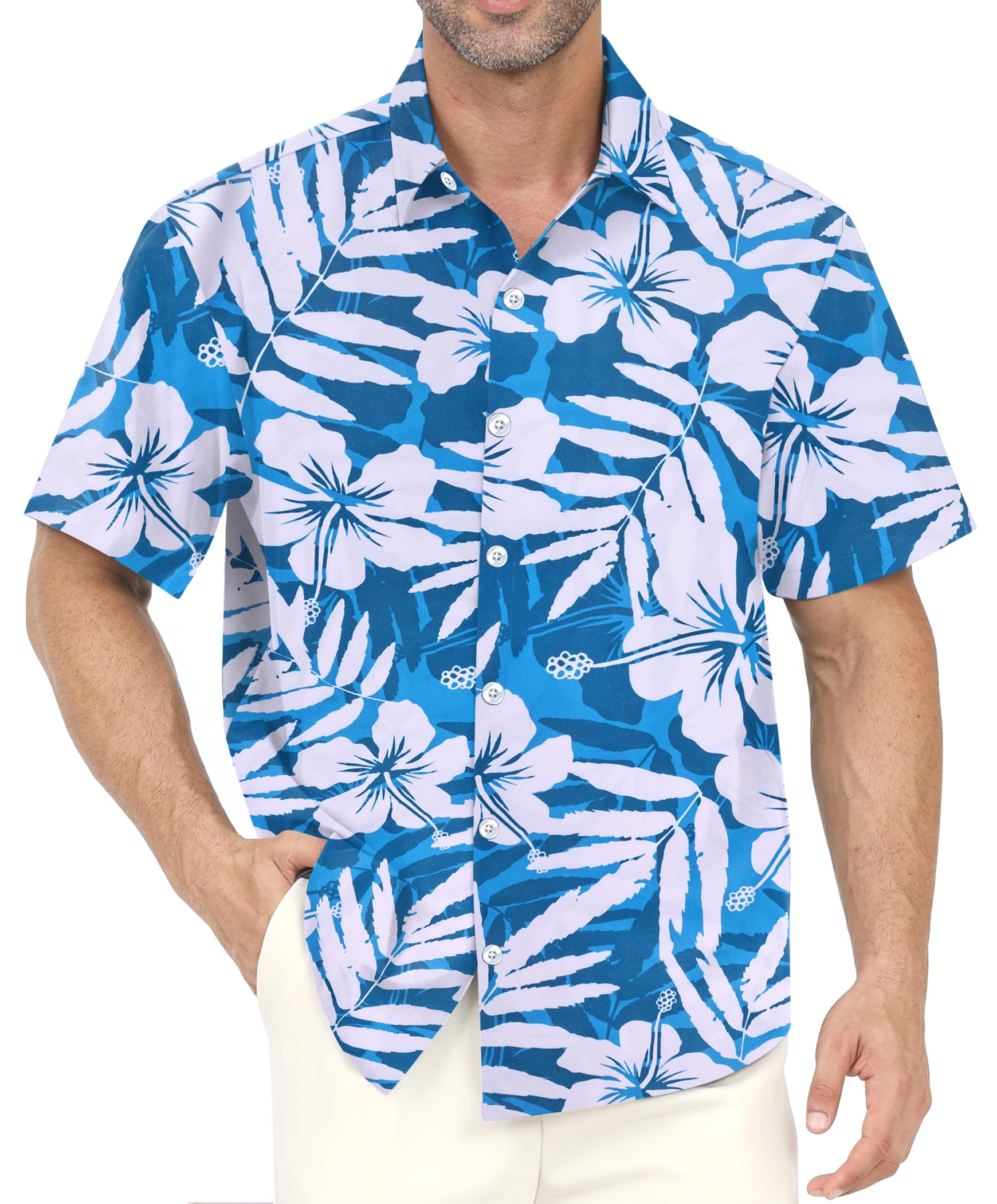 Gavliuu Hawaiian Shirt for Men Button Down Floral Shirts Printed Casual Beach Short Sleeves