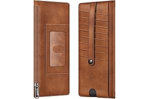 Ultra Slim Zippered Wallet - Compact Card Holder with RFID Protection