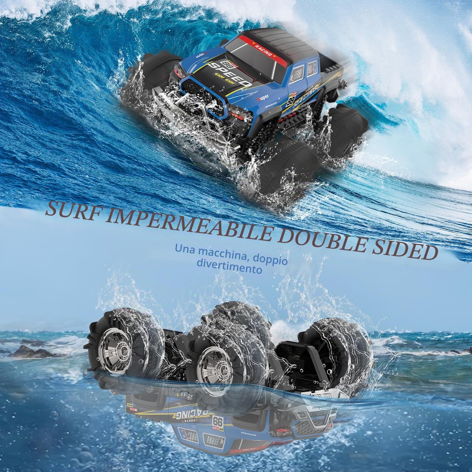 Macchina Telecomandata Offroad Monster Truck,Macchinina Radiocomandata Auto RC Car Macchina Telecomandata Giochi per Bambini 1:18 Auto Telecomandata 6-12 Anni Natale Compleanno Regalo Bambini