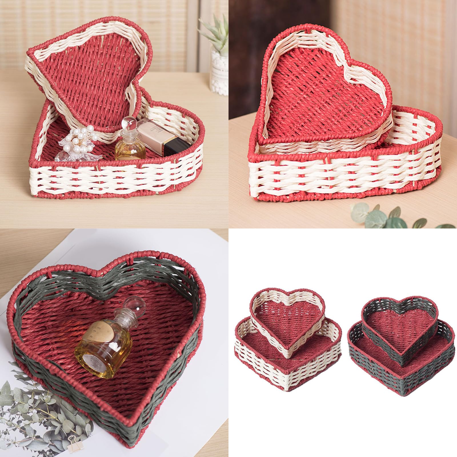 Heart Shaped Basket For Bread Or Snacks Display Decorative Fruit And Vegetable Organiser Kitchen Organization Tool