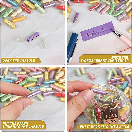 Miniatura 7 de Letras de cápsula con mensaje en botella de vidrio, píldoras de mensaje de amor, regalo para novio, novia, esposa, amigo, cumpleaños, Navidad,