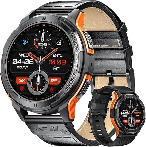Miniatura 1 de AMOLED - Reloj inteligente militar de 1.43 pulgadas para hombre, con texto y llamadas, 5ATM, impermeable, rastreador de actividad física, frecuencia