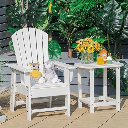 Miniatura 5 de Giantex Adirondack - Silla de patio de polietileno de alta densidad para niños, silla de césped con respaldo ergonómico para terraza, porche, patio