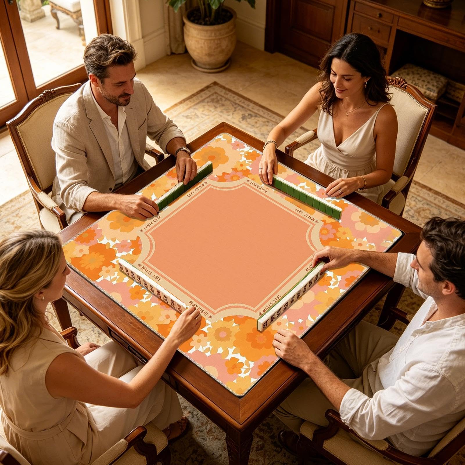 Mahjong Mat - Piante tropicali retrò, riduzione del rumore, vintage