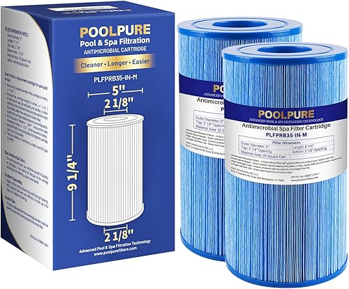 POOLPURE Filtro antimicrobiano de spa que reemplaza a PRB35-IN-MX, Guardian 409-219, Unicel C-4335RA, Filbur FC-2385M, 03FIL1300, 17-2482, 25393,
