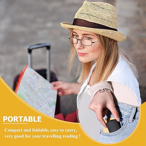 Miniatura 2 de Yiwaeye Gafas de lectura plegables con bloqueo de luz azul, almohadilla de nariz suave, bisagra de resorte, lectores delgados portátiles para