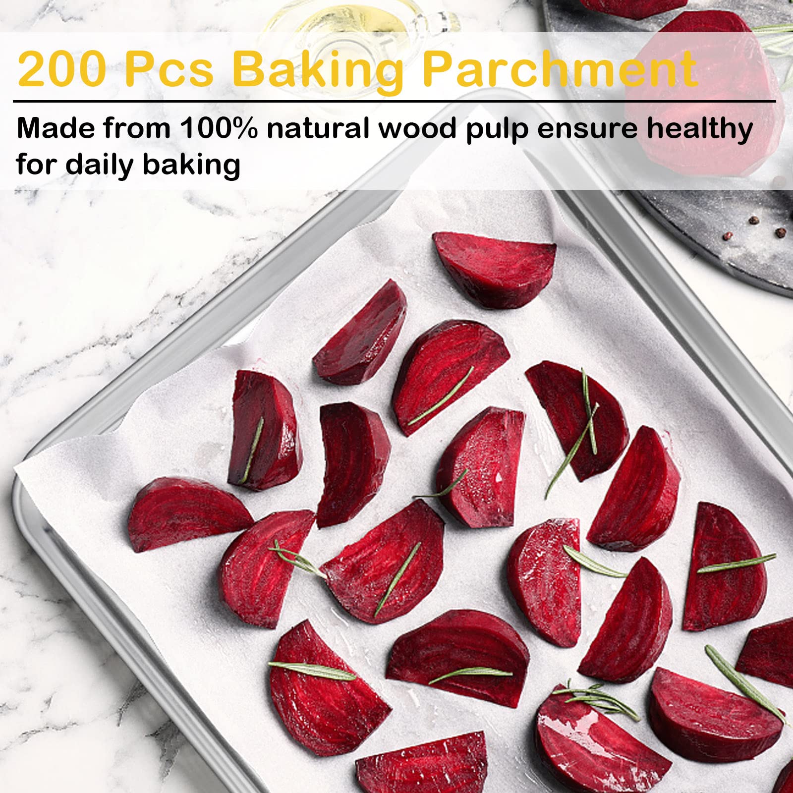 HaWare 200 Pcs Baking Paper Sheet, Precut Parchment Paper for Steaming Cooking Grilling Healthy& Non-Stick, 40x30 cm - Image 4