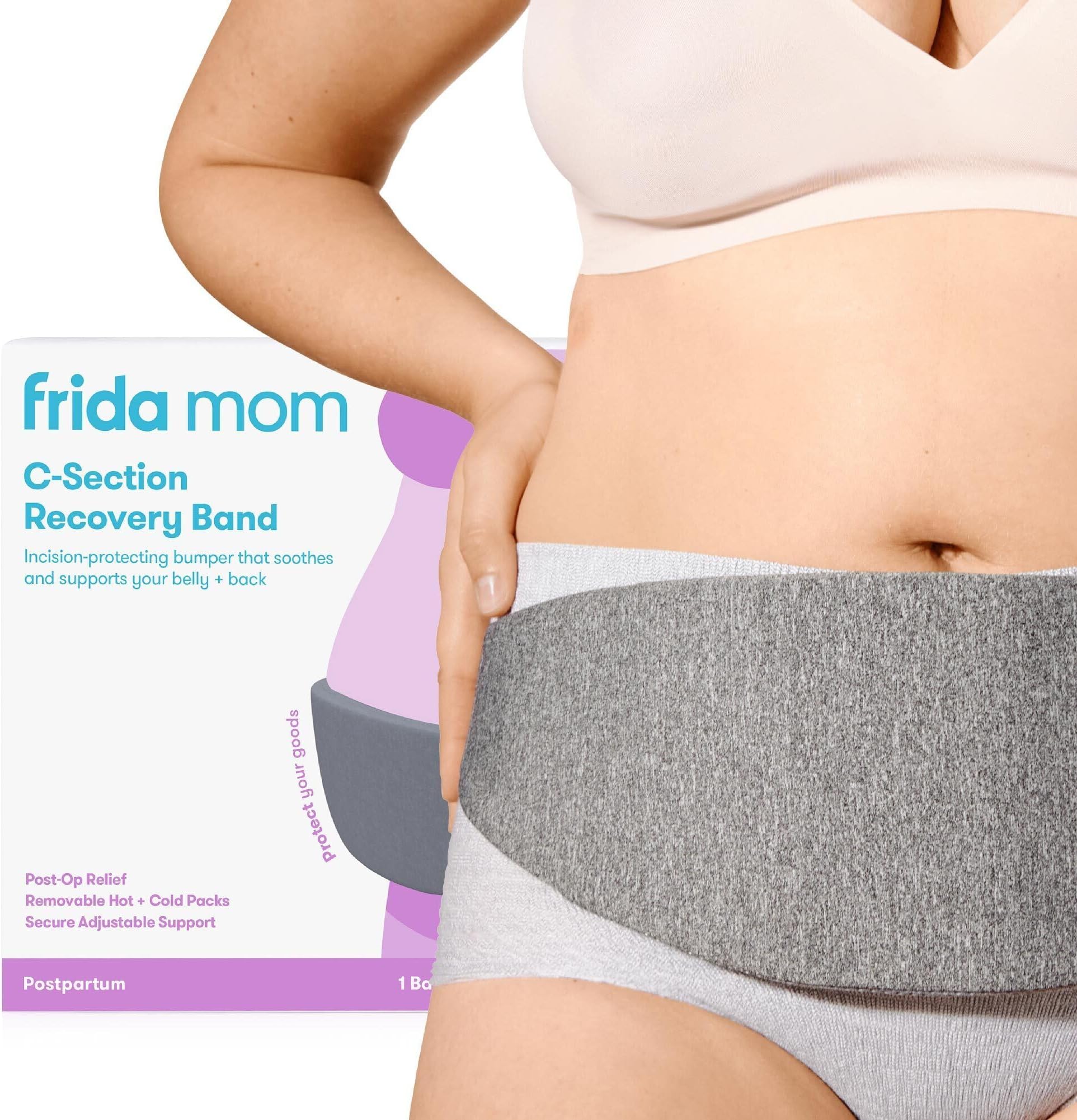C-Section Hot & Cold Therapy Belly Binder, C-Section Recovery Must Have Belly Band, Incision Protector, for Post-Op & Swelling, Postpartum Essentials, After Birth Brace, Abdominal Binder