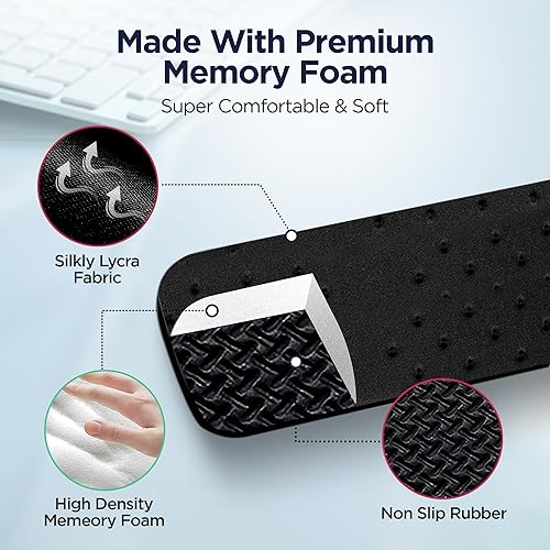 Miniatura 3 de EdgeRest PostureUp - Reposamuñecas largo para escritorio en forma de L, soporte cómodo para codo, antebrazo y muñeca, antideslizante, acolchado de