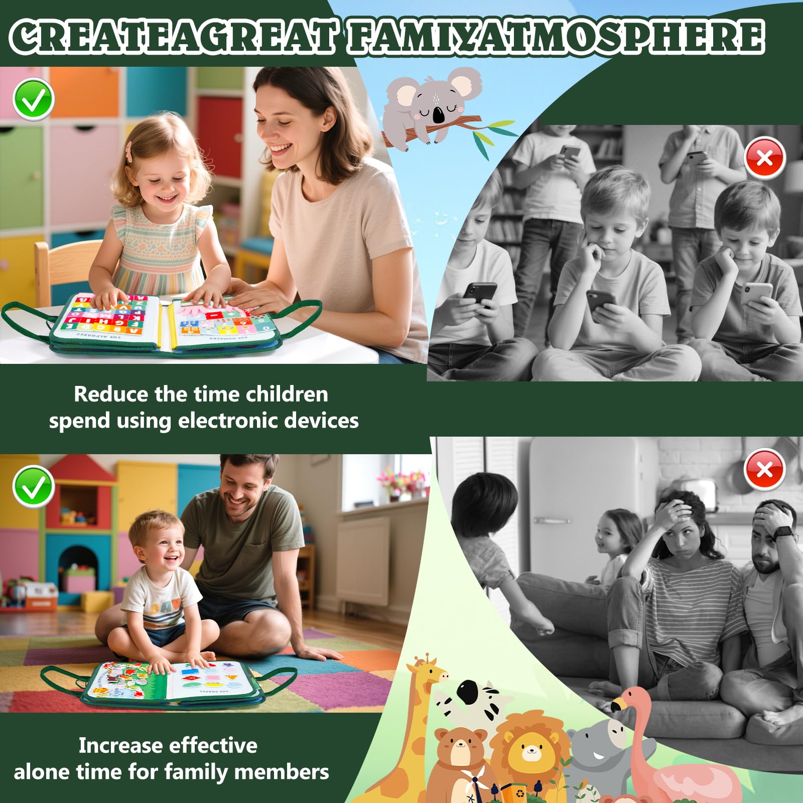 Busy Board Montessori, Jouet Montessori 1 Ans, 8 en 1 Busy Book, Jouets d'Activité et de Développement, Jeux Avion Voiture Enfant Voyage, Cadeau pour Enfants Garçon Fille 1 2 3 Ans