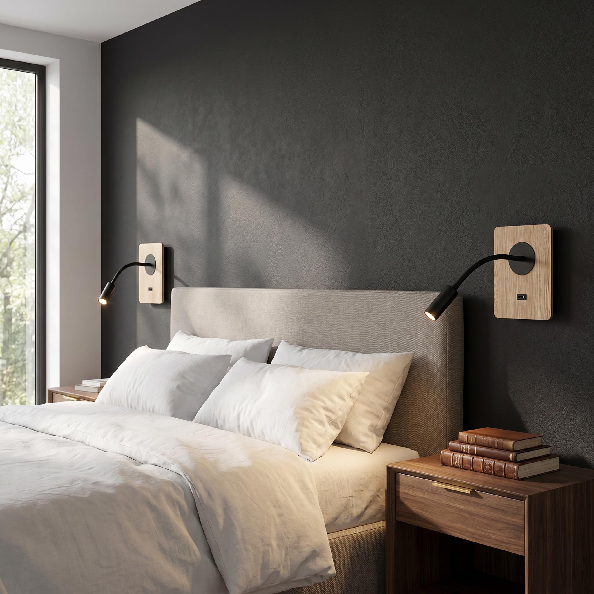 BARCELONA LED London pack 2 applique murale lecture noire flexible 3W