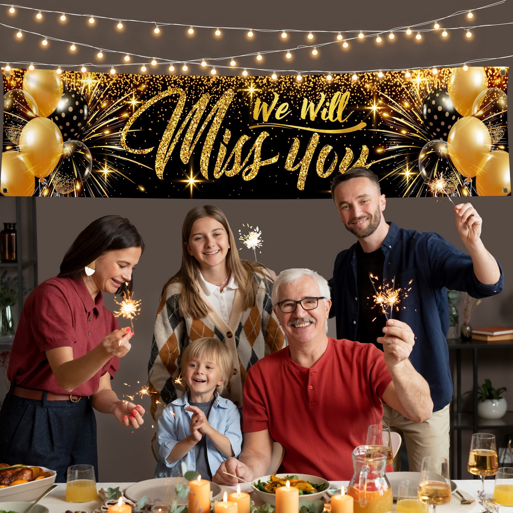 We Will Miss You Banner - Good Luck Banner And Decoration - Sorry Your Leaving Decorations - 180 X 40cm With 4 Brass Holes - Vivid Digital Print - 110Den Thick Polyester - Double Seam - View #8