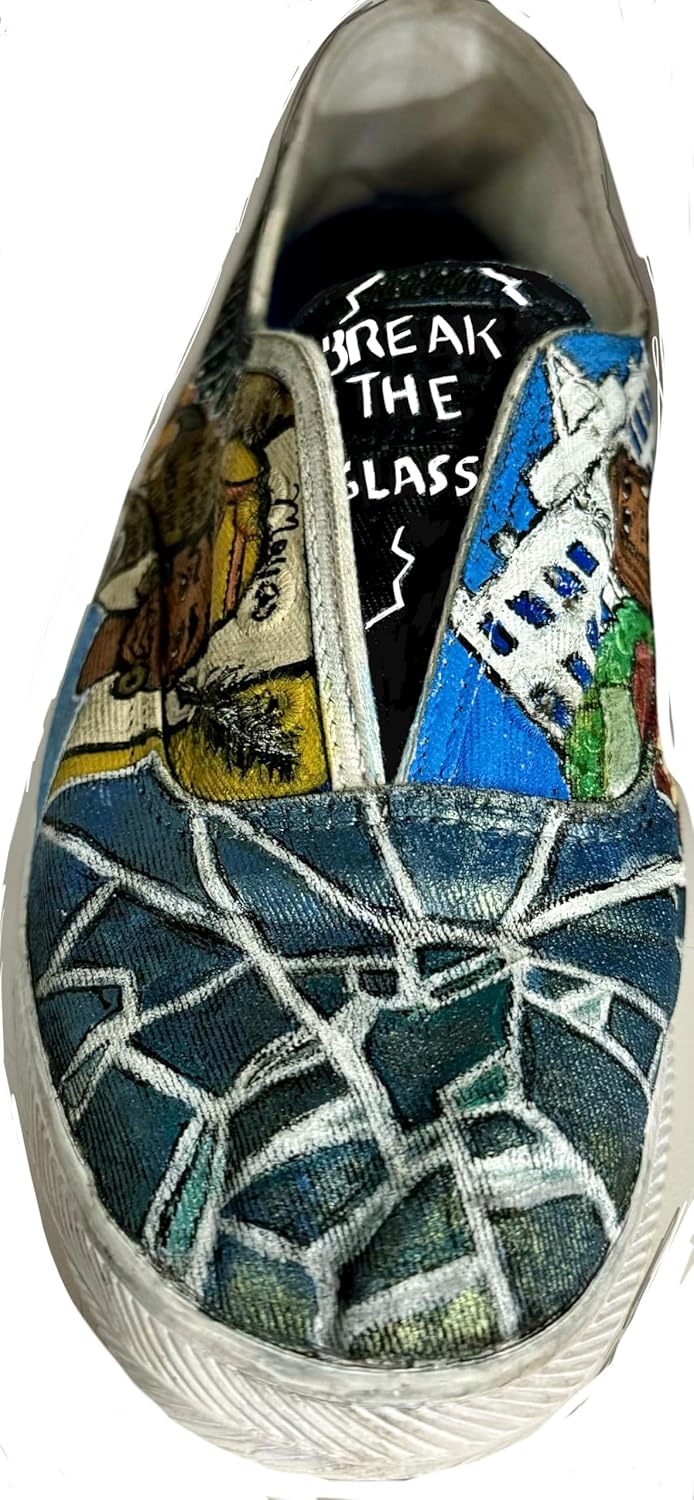 Hand Painted Assymetric Break The Glass Ceiling Shoes
