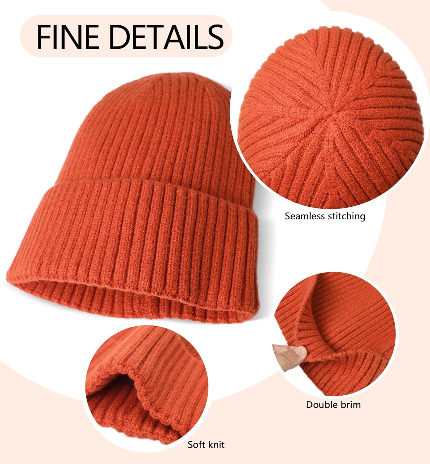 HiRui Knit Beanie for Men Women Kids, Winter Hats Warm Classic Daily Skull Caps - Image 4