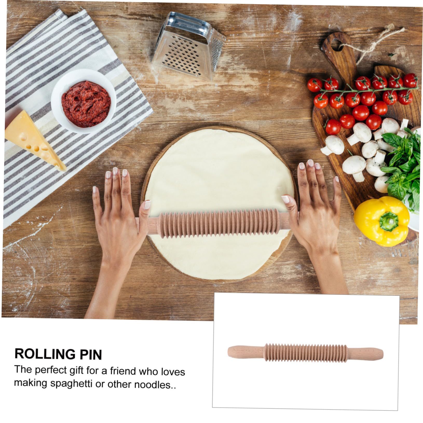 TOPBATHY 2 Piezas Rodillo Palo Rodante Panetón Varilla Para Amasar La De Pizza Tabla Rodante Alfiler Cocinar Rodando Pasta Tallarines Espaguetis o Pasta De Madera