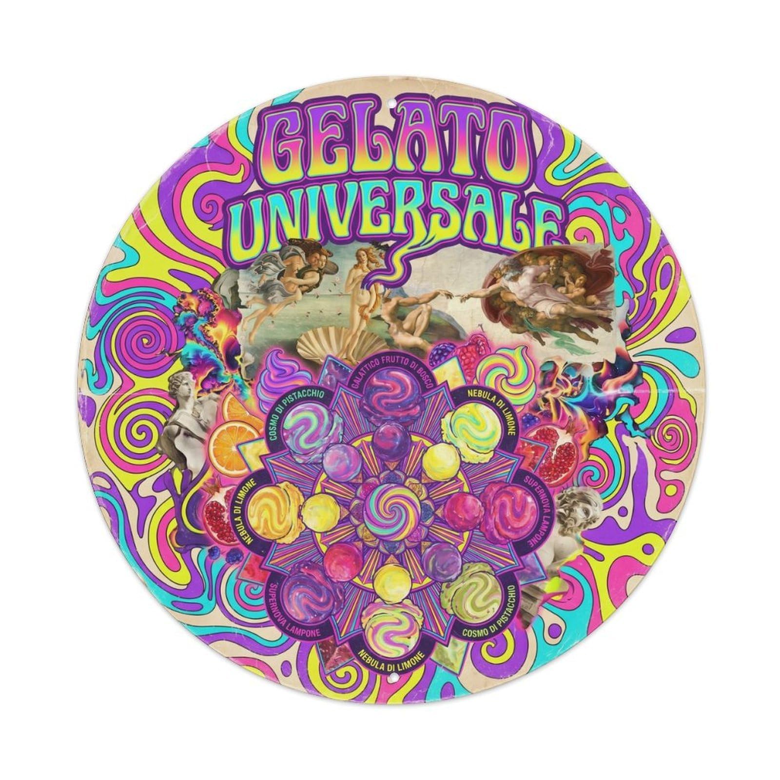 Gelato Ice Cream Psychedelic Food Market Metal Tin Sign