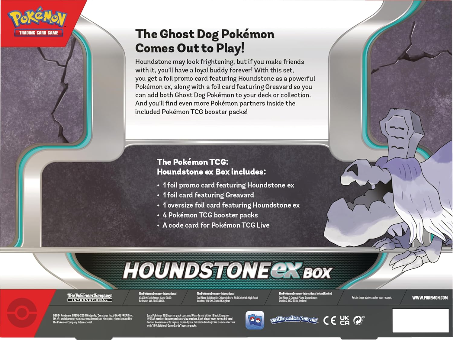 Pokémon TCG: Houndstone ex Box (4 Booster Packs, 2 Foil Cards & 1 Oversize Foil Card)