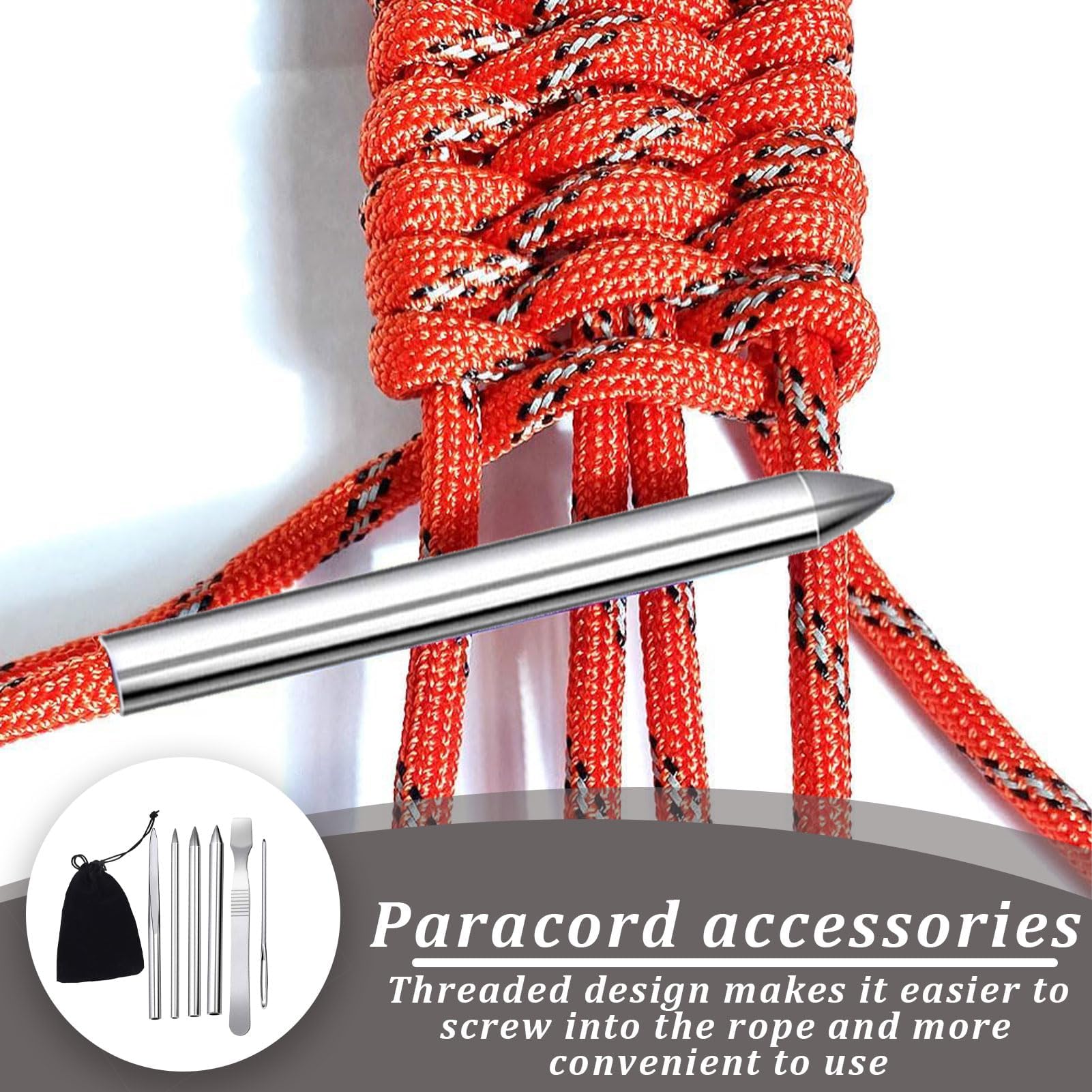 Lot 6 Aiguilles Paracord Acier Inoxydable – FID Laçage, Tissage Cuir Et Bracelets Parachute