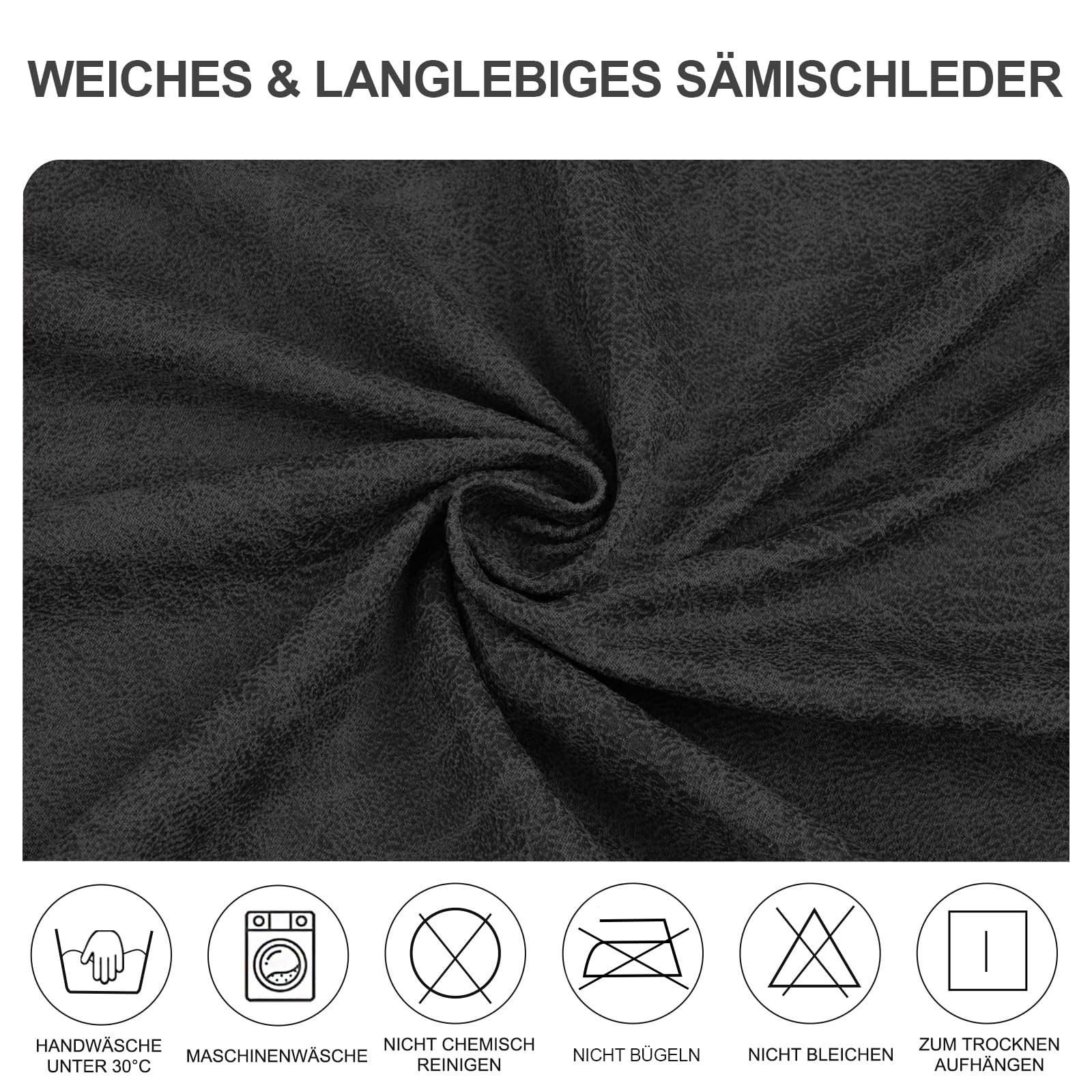 Alishomtll Lot de 6 housses de chaise en cuir synthétique extensible - Noir | Housse de chaise élastique universelle lavable pour chaises de salle à manger, cuisine, mariage