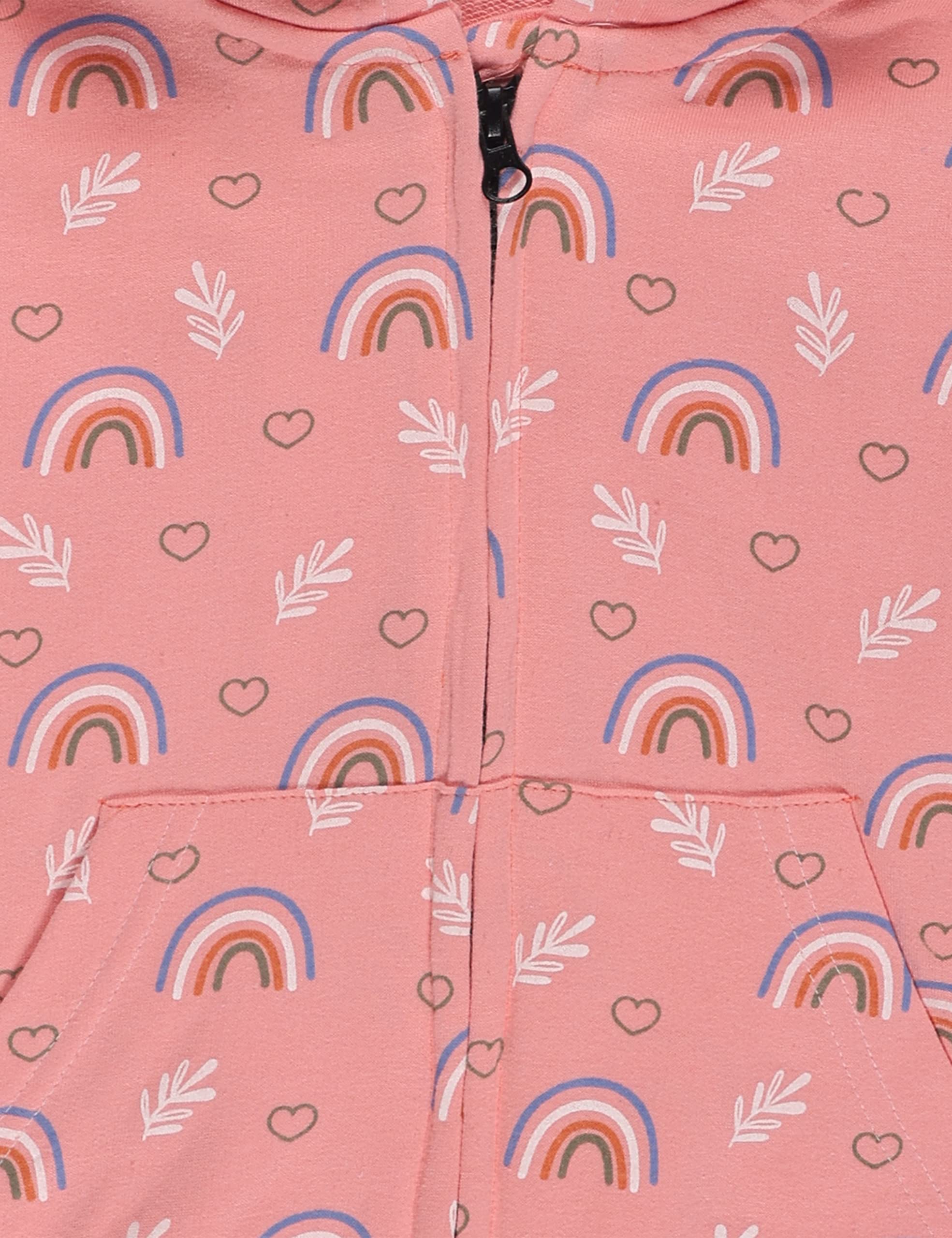 The Mom Store Winter Zipper Jackets for Kids | Cute Regular Sweatshirt and Cool Hoodies for Boys and Girls | Cotton Blushed Fleece | Hoodie Cap | Rainbow Land | 6-7Y 3