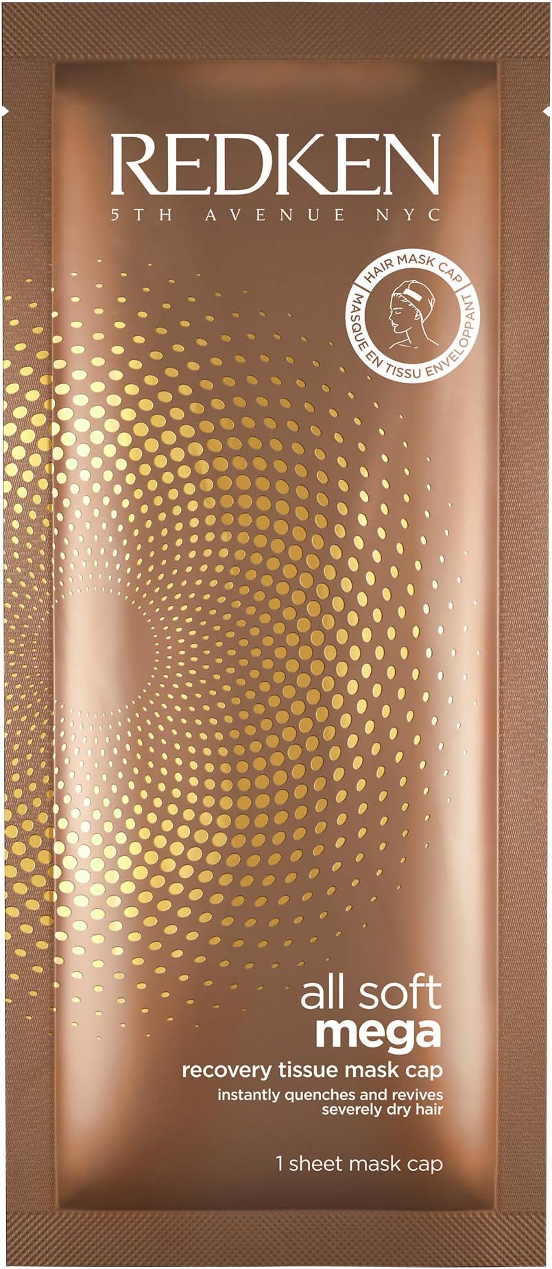 Redken All Soft Mega Recovery Tissue Mask Cap | For Extremely Dry Hair | Sheet Mask Deeply Conditions Severely Dry Hair | With Aloe Vera | 1 ct