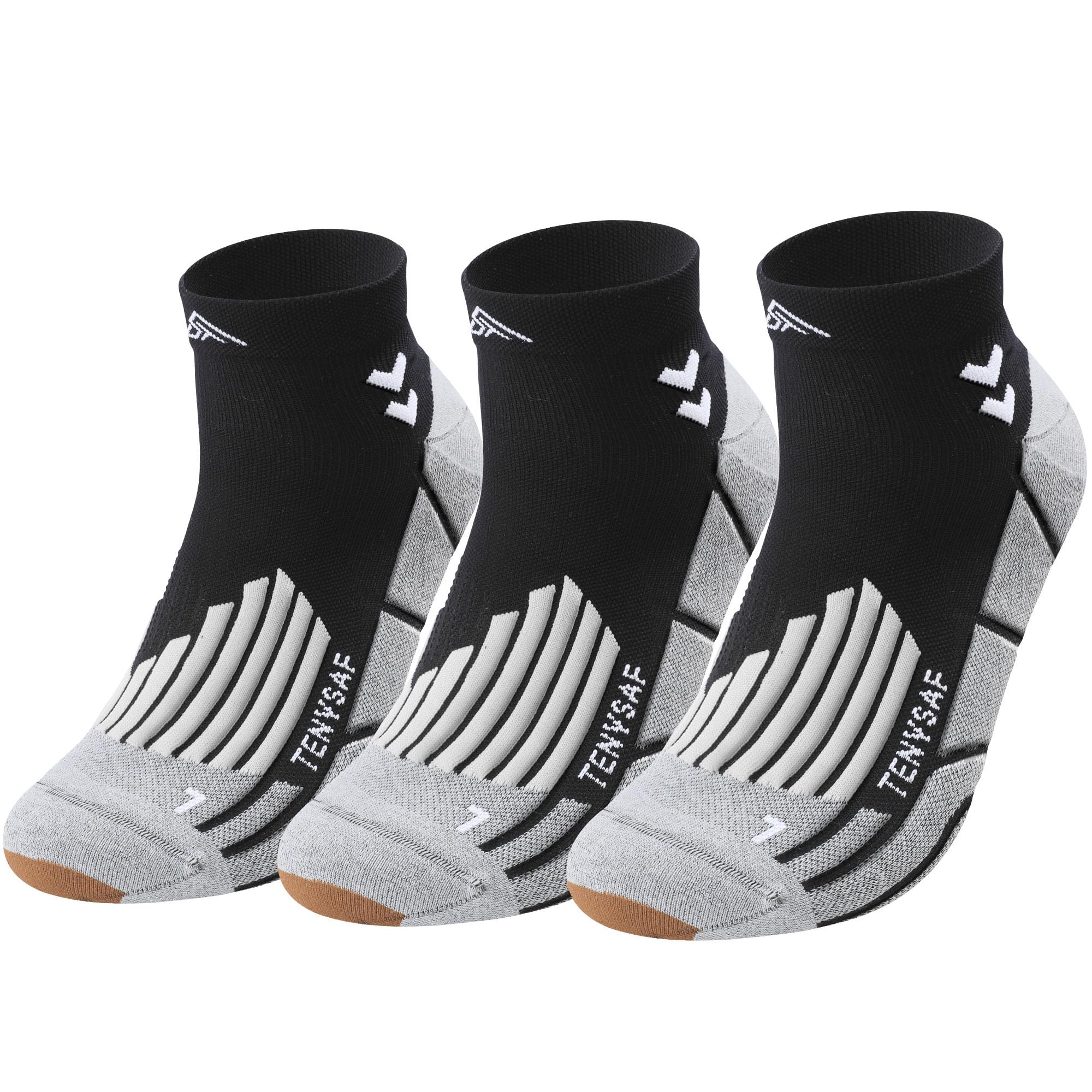 Lounwee Compression Sport Running Socks: Athletic Socks for Men Women with Cushion,3 Pairs Work Hiking Basketball Ankle Socks