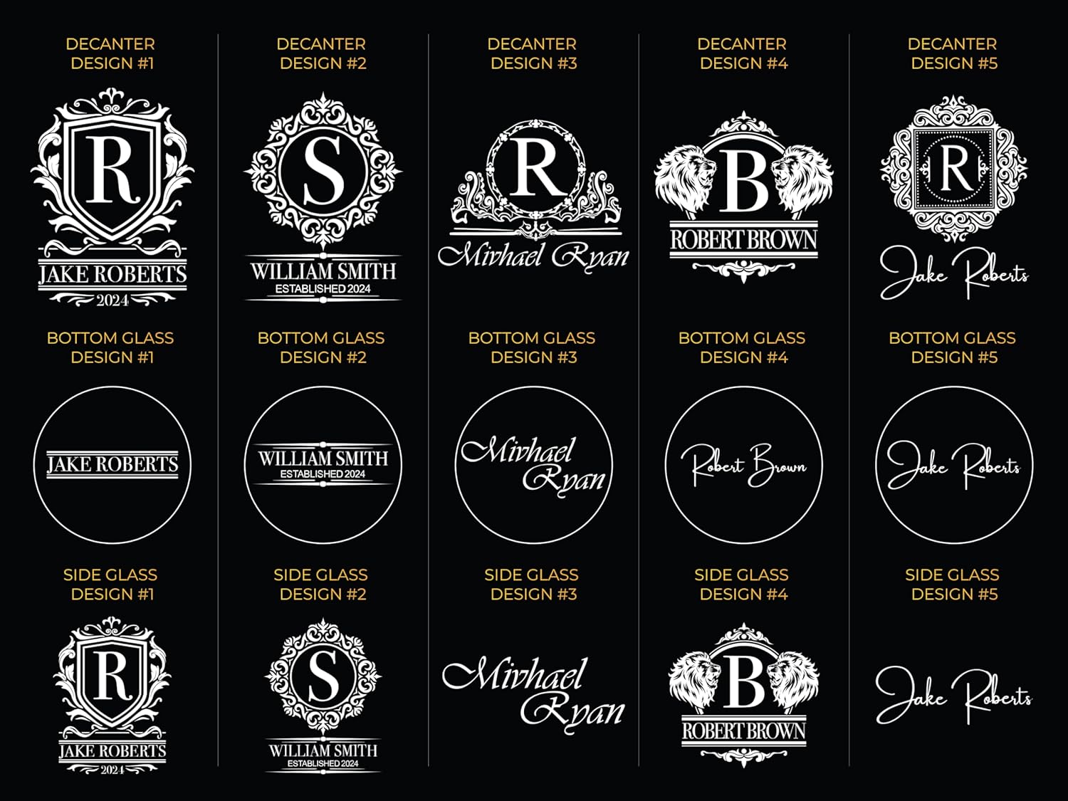 Custom Whiskey Decanter Set - Liquor Decanter w/Whiskey Glass Set Options - Premium Engraving Quality - Fathers Day Gift, Groomsman, Birthday & Retirement Gifts for Men- Comes with Free Gift Boxes - Image 3