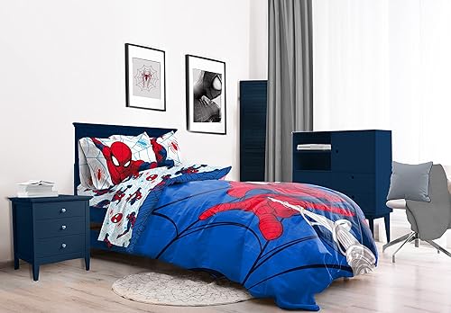 Vista 268 de Jay Franco Blippi & Meekah Trucks - Juego de edredón tamaño matrimonial, juego de sábanas y fundas de almohada de 7 piezas, color azul, juego