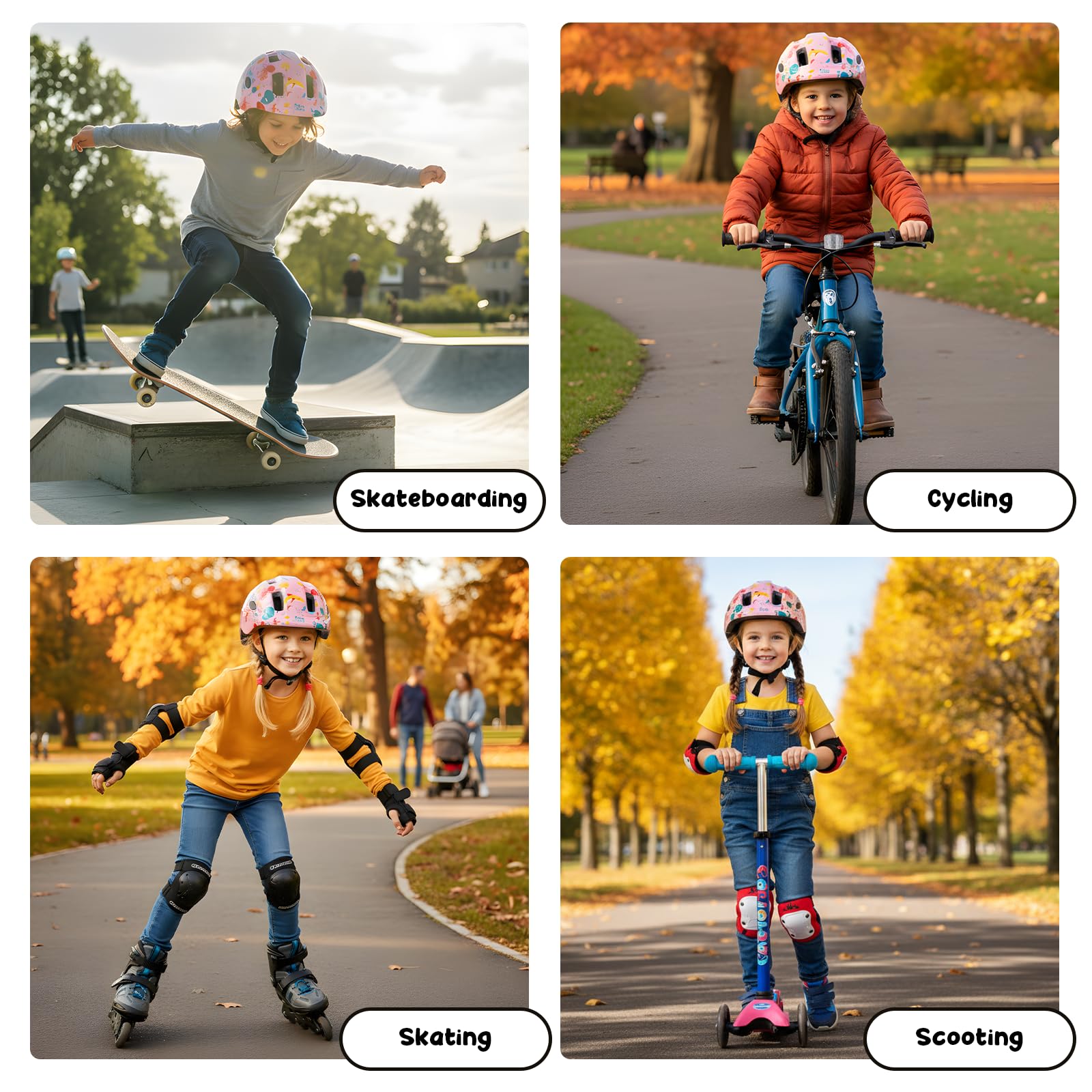 Favoto Casco de Bicicleta para niños, Certificado CE, Ligero, Ajustable, para niños de 3 a 5 años, Talla S (48-52 cm), para Scooter, Ciclismo y Exteriores