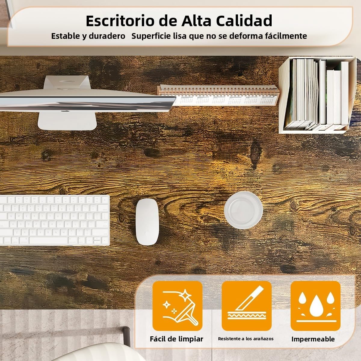 Escritorio de computadora Moderno Mesa de Trabajo sin ensamblaje, Mesa de Estudio Plegable ahorradora de Espacio para Sala de Estudio, Dormitorio, Oficina en casa