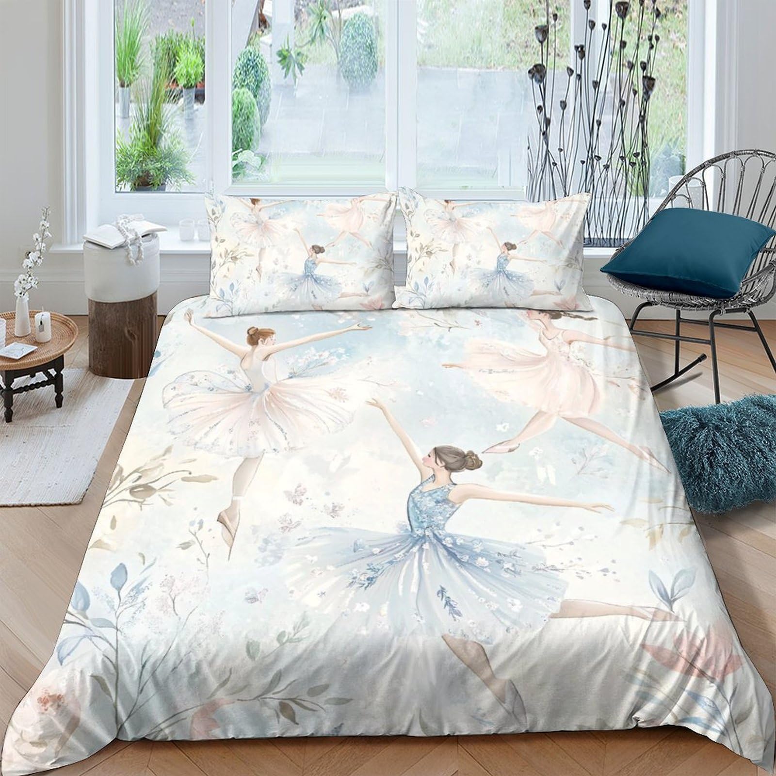 Ctjqhvkz Style-10 3D Printed Ballerina Art Fitted Sheet Microfiber Soft Breathable Dance Pattern Mattress Cover For Bedroom Guest Room Single（135X200cm）