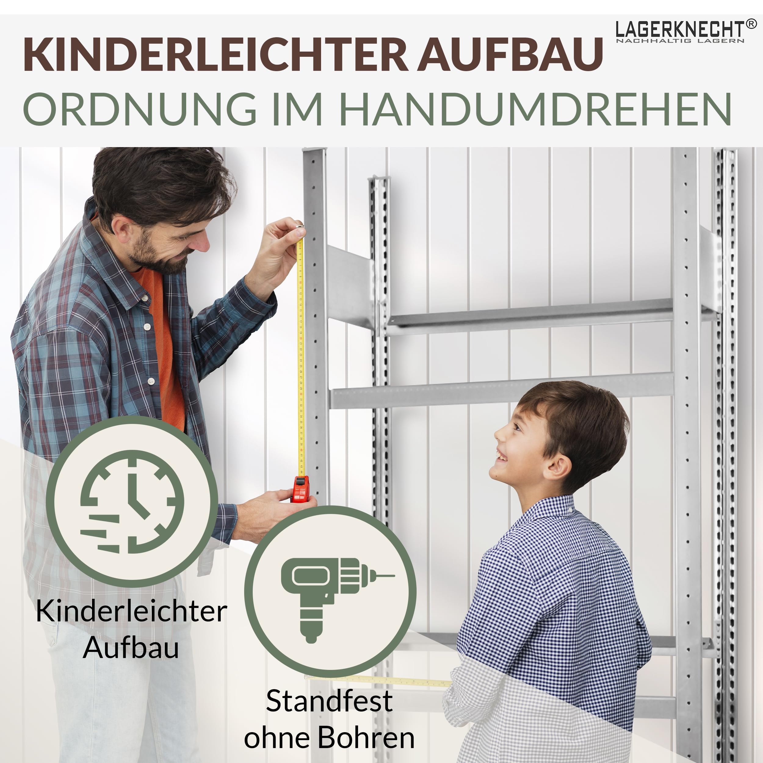 Lagerknecht Getränkekistenregal 12 Kisten 130 cm Made in Germany professionelle Ordnung für Kisten; Regal für Getränkekisten, Getränkeregal, Wasserkistenregal, Bierkistenregal