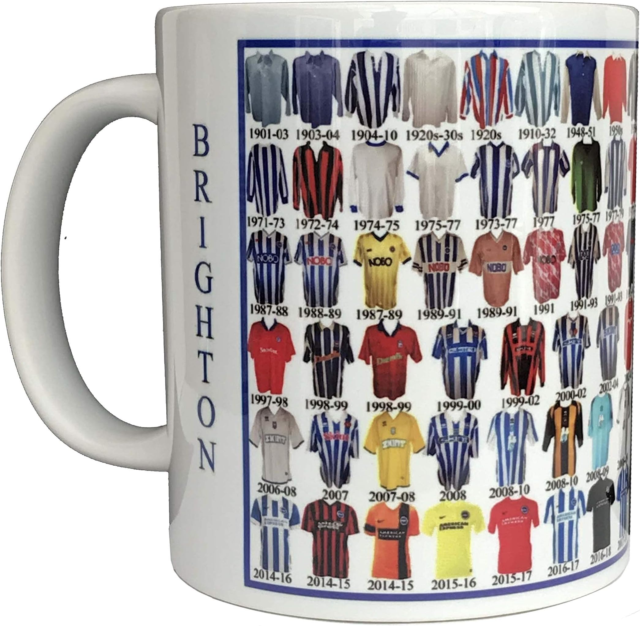 Brighton Shirt History Ceramic Mug - Football Shirts Through The Ages