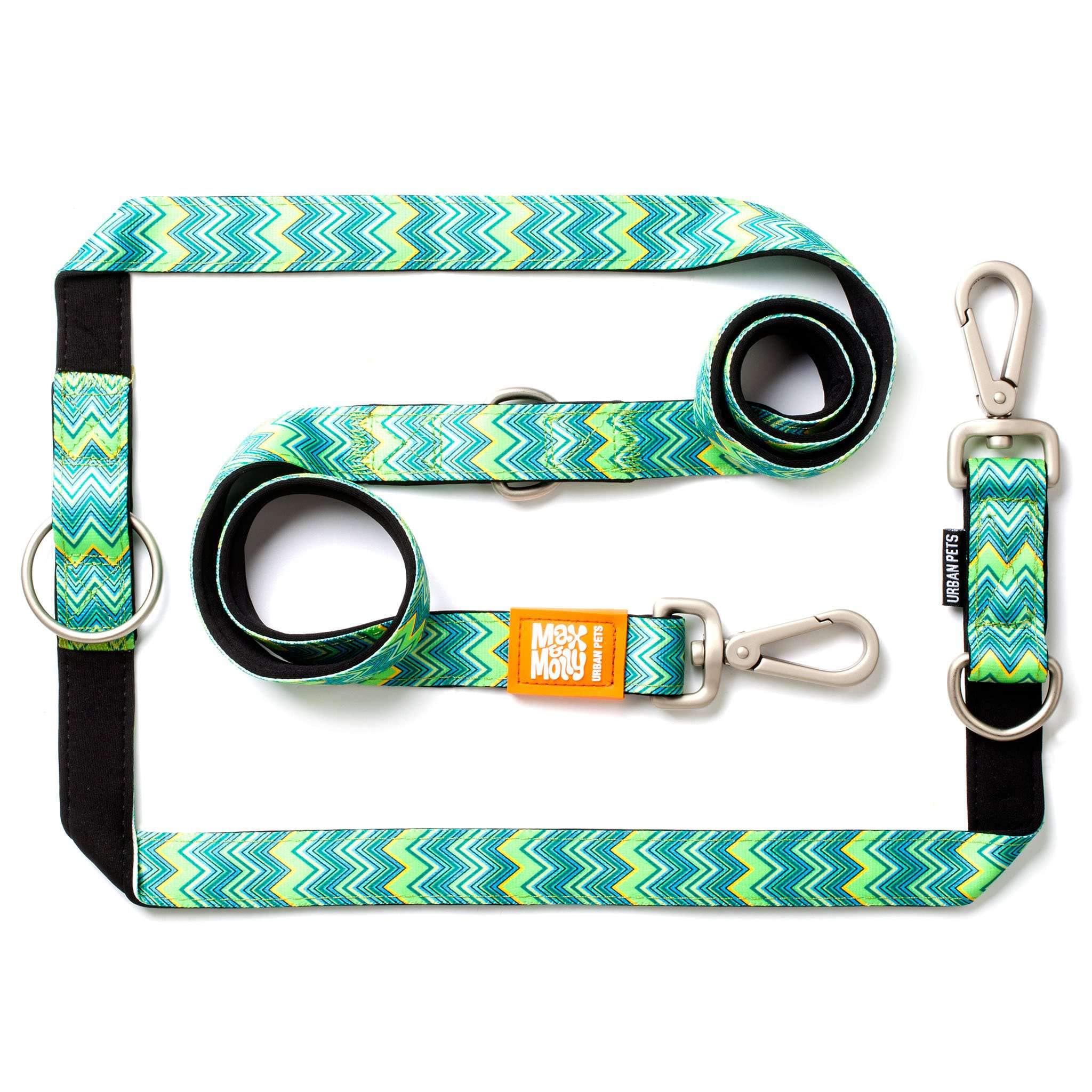 Max & Molly 6-in-1 Hands Free Multi-Function Dog Leash, Ultra Soft Padded Neoprene, Vintage L