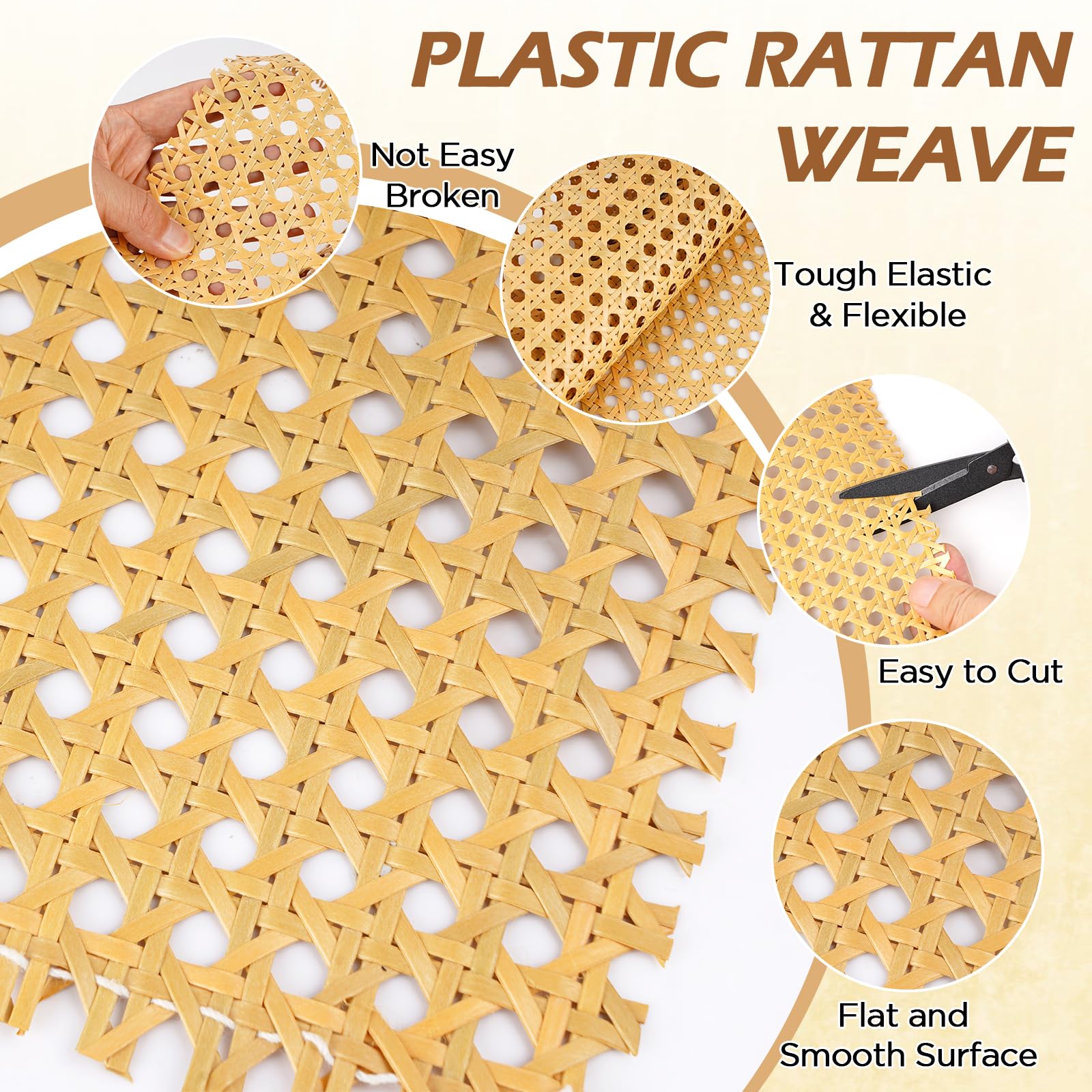 PATIKIL Rundes Reed-Spline 20m X 5mm – Rattan-Flechtmaterial Für Körbe, Möbel & DIY (holzfarbe)