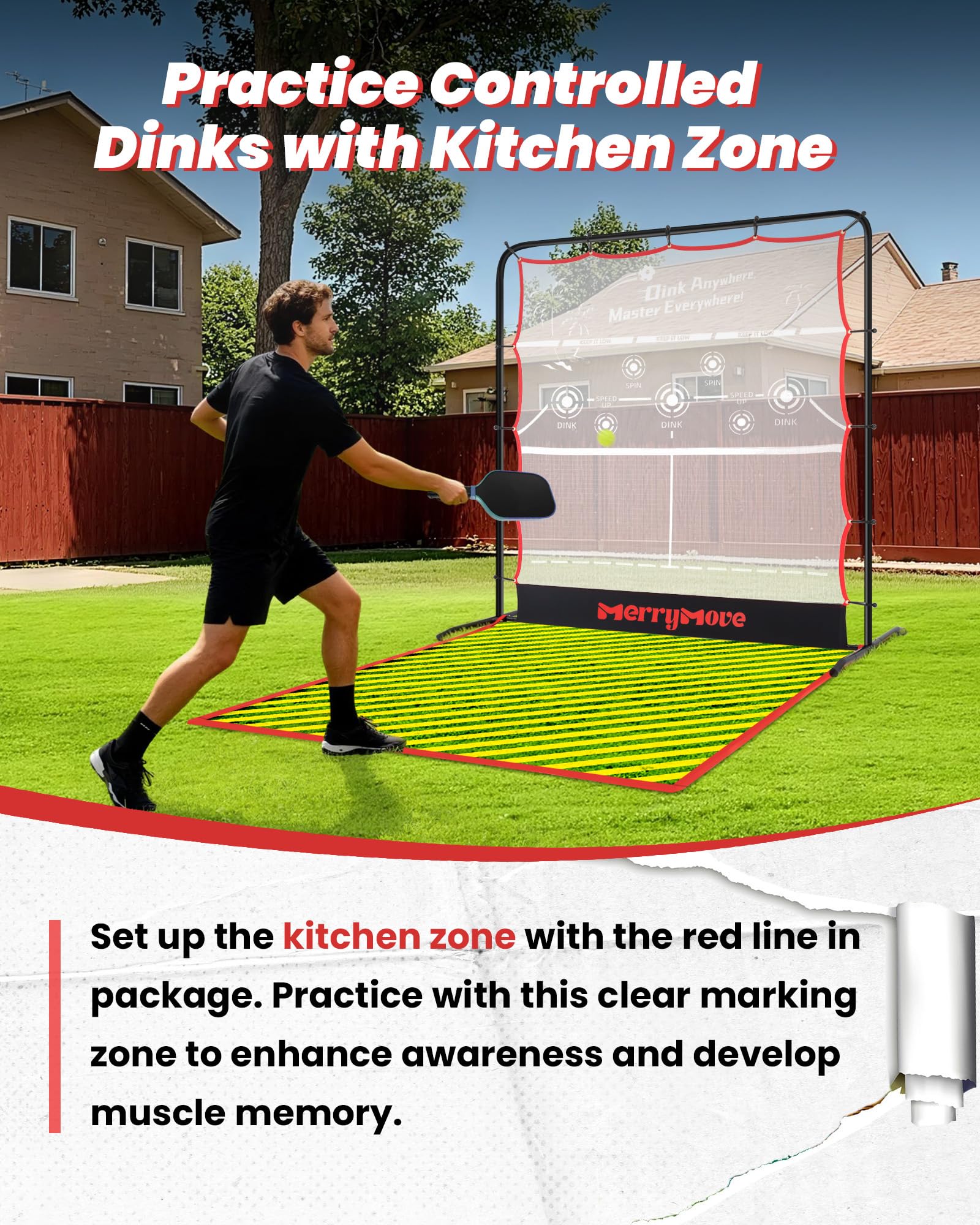 Amazon.com : MerryMove Pickleball Rebounder Practice Net: 6FT