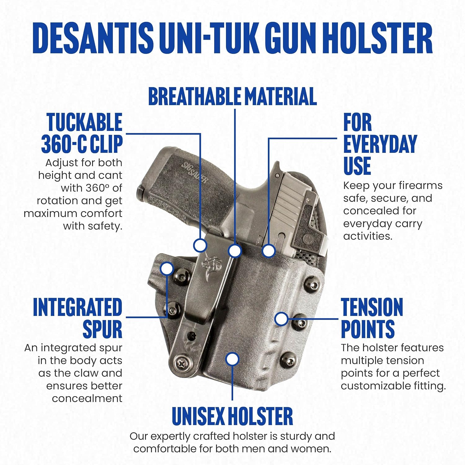 DeSantis Uni-Tuk Gun Holster, Built-in Spur, Right Fitment, Black-img-5