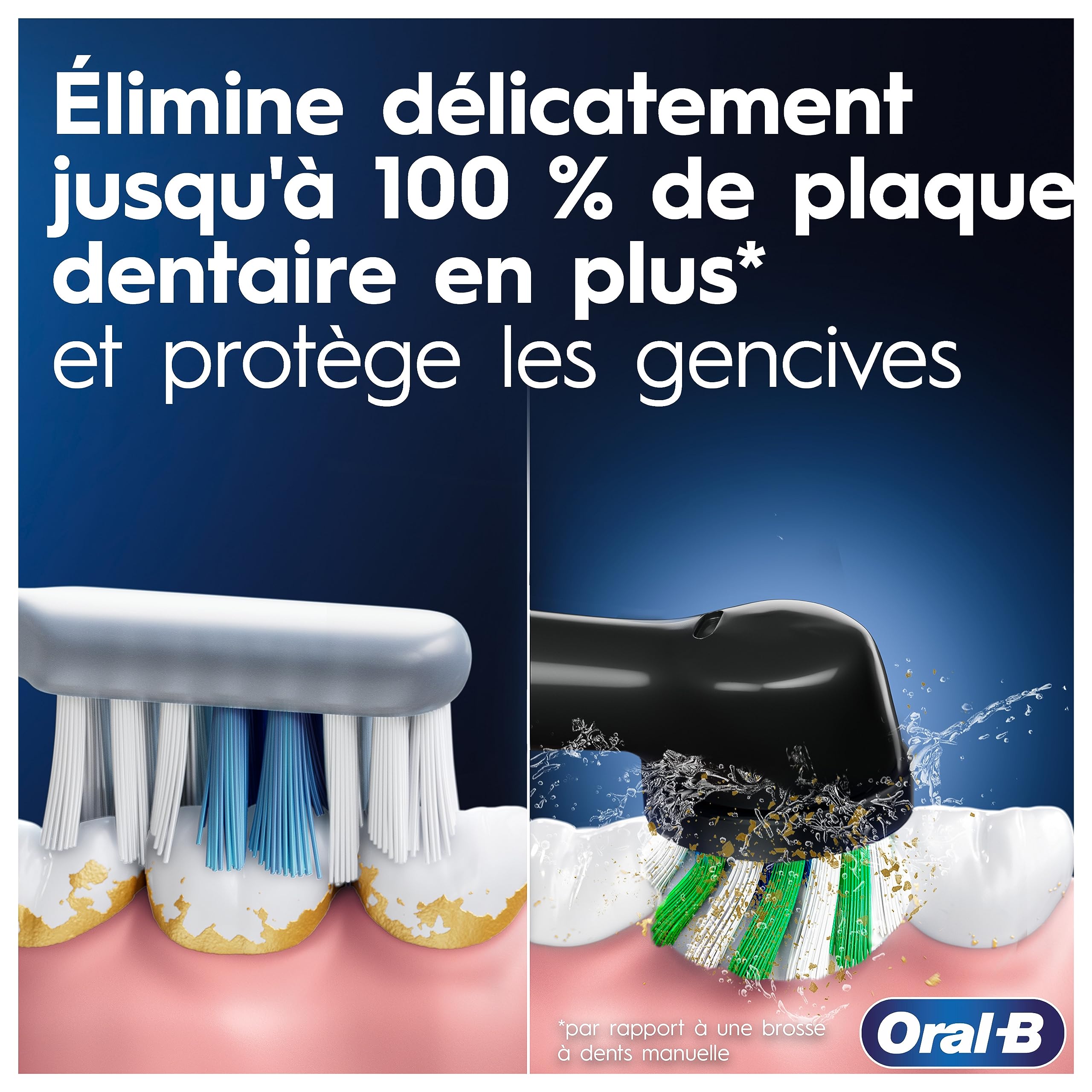 Oral-B Pro 3 3500 Brosse À Dents Électrique, Avec Capteur De Pression Pour Protéger Les Gencives, 3 Modes De Nettoyage, 1 Manche Blanc, 1 Étui De Voyage, 1 Brossette Ronde De Rechange