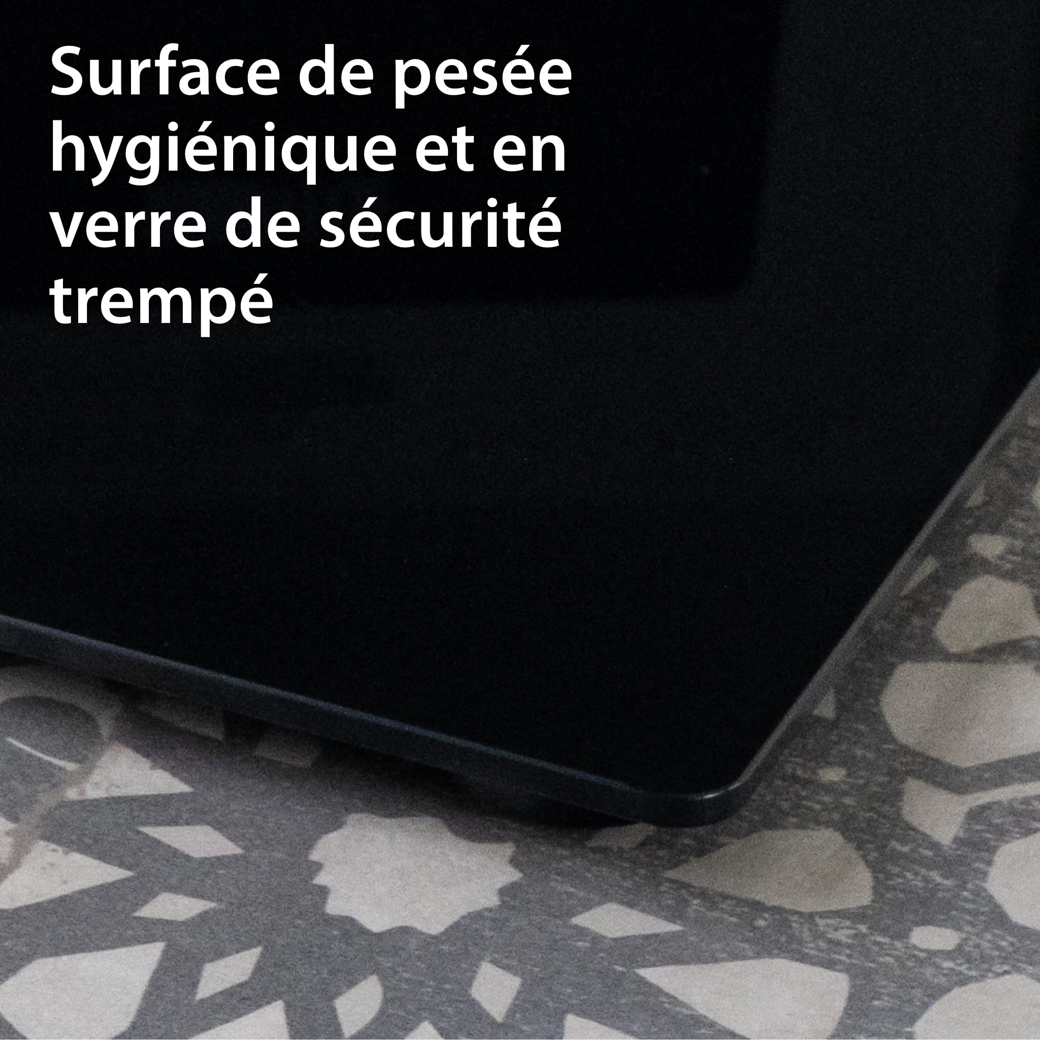 ADE Pèse-personne numérique en verre | seulement 2 cm de haut | balance personnelle sobre avec surface de pesée en verre de sécurité | résultats très précis | 180 kg | noir