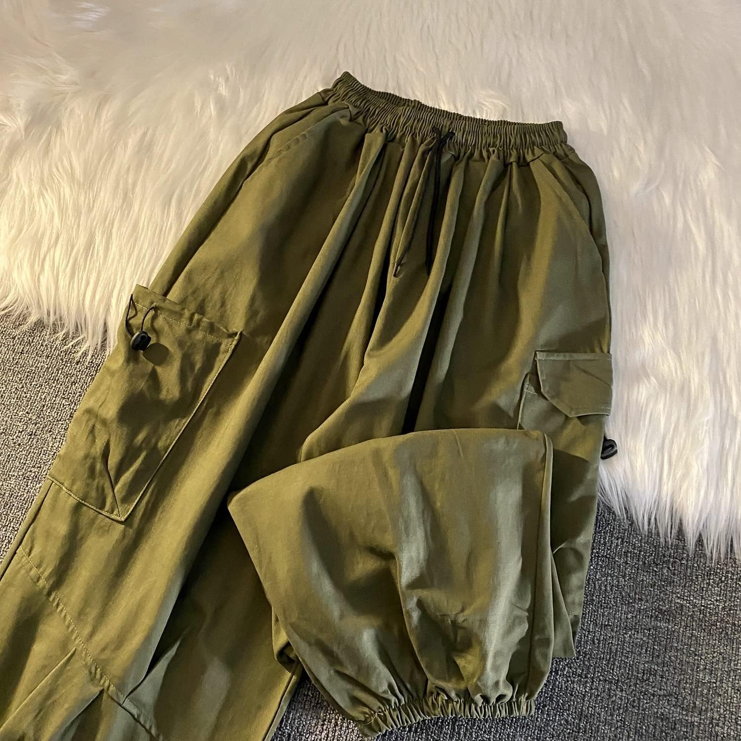 Gothic Harajuku Cargo Pants Y2K Women Wide Leg Joggers Hippie Streetwear Loose Baggy Trousers - Image 6