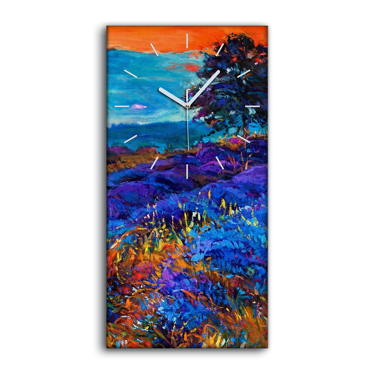 Horloge sur toile 30x60cm de nature pour salon et chambre