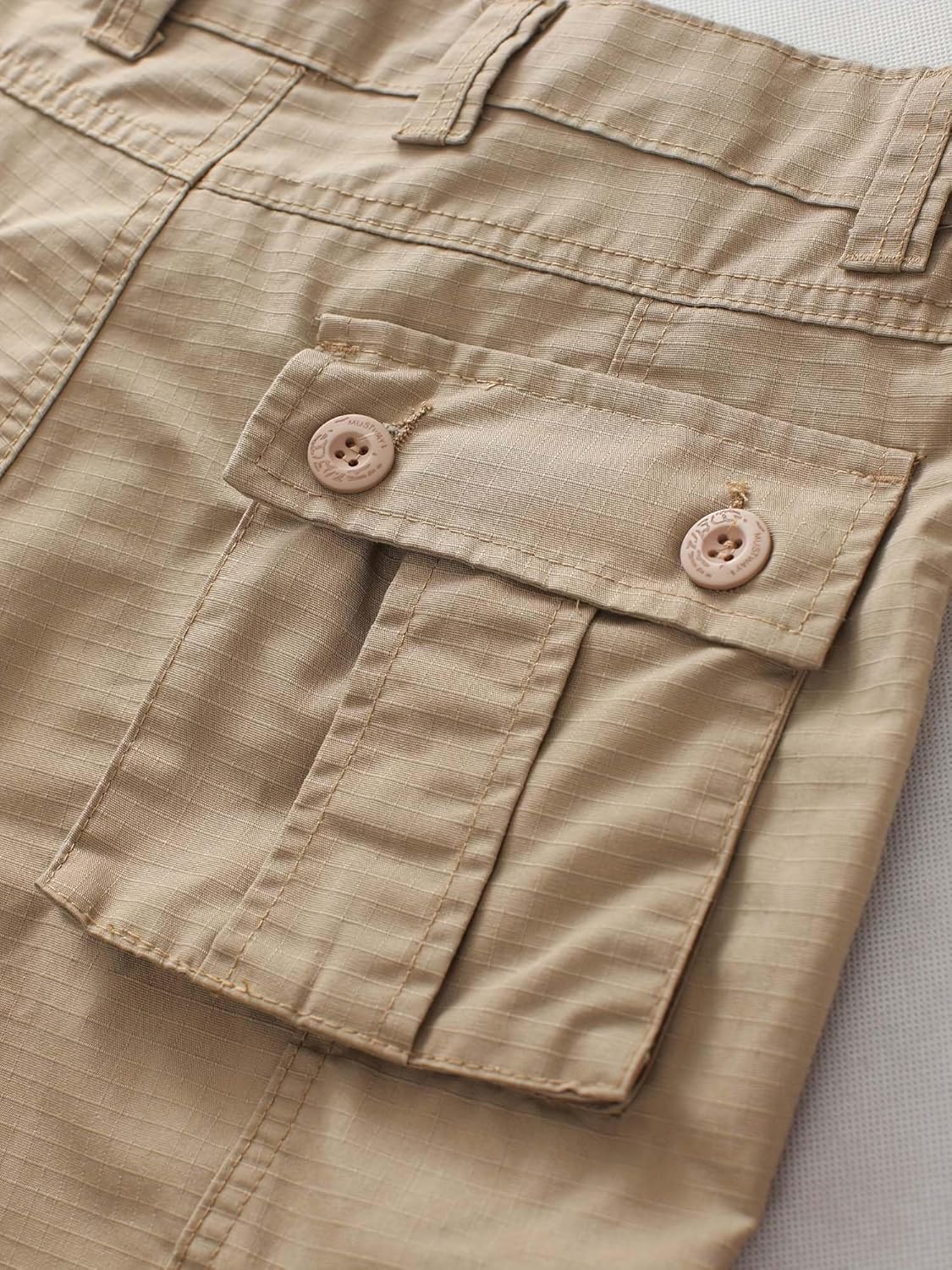 Men's Camo Cargo Work Pants Ripstop Lightweight Wild Army Military BDU Outdoor Trousers with 8 Pocktets (No Belt) - Image 7