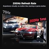KOORUI G2722P 27 Inch Gaming Monitor,200Hz, Fast IPS, QHD 1440P, 1ms, Adaptive Sync, Lifting Adjustable, VESA Mountable, HDMI/DP, Low Blue Light, 99% SRGB - 3