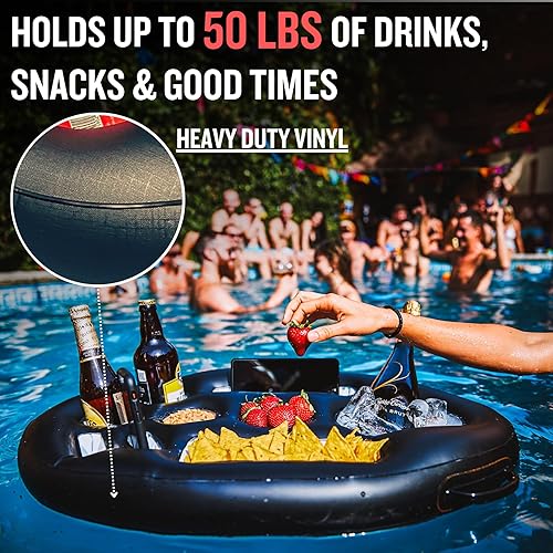 Miniatura 13 de Soporte flotante de alta calidad para piscina, accesorios de bañera de hidromasaje para adultos, soporta hasta 50 libras, divertidos accesorios