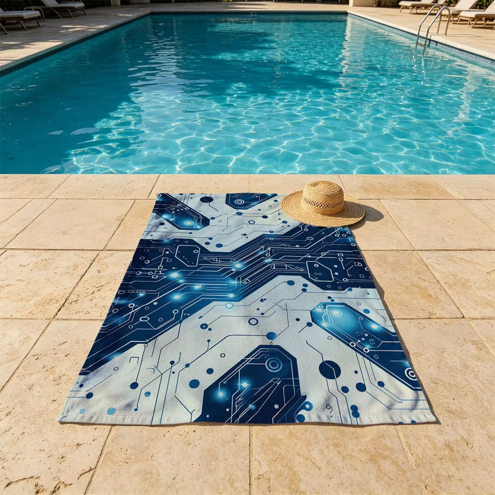 Simple Toalla Playa 160x220 Resistente a la Arena Secado rápido, Toalla Playa Grande 220 x 160cm Suave Cómodo como Gym Yoga Sauna Toallas Baño Grandes Travel Essentials Tarjeta de circuitos XTLS-4933