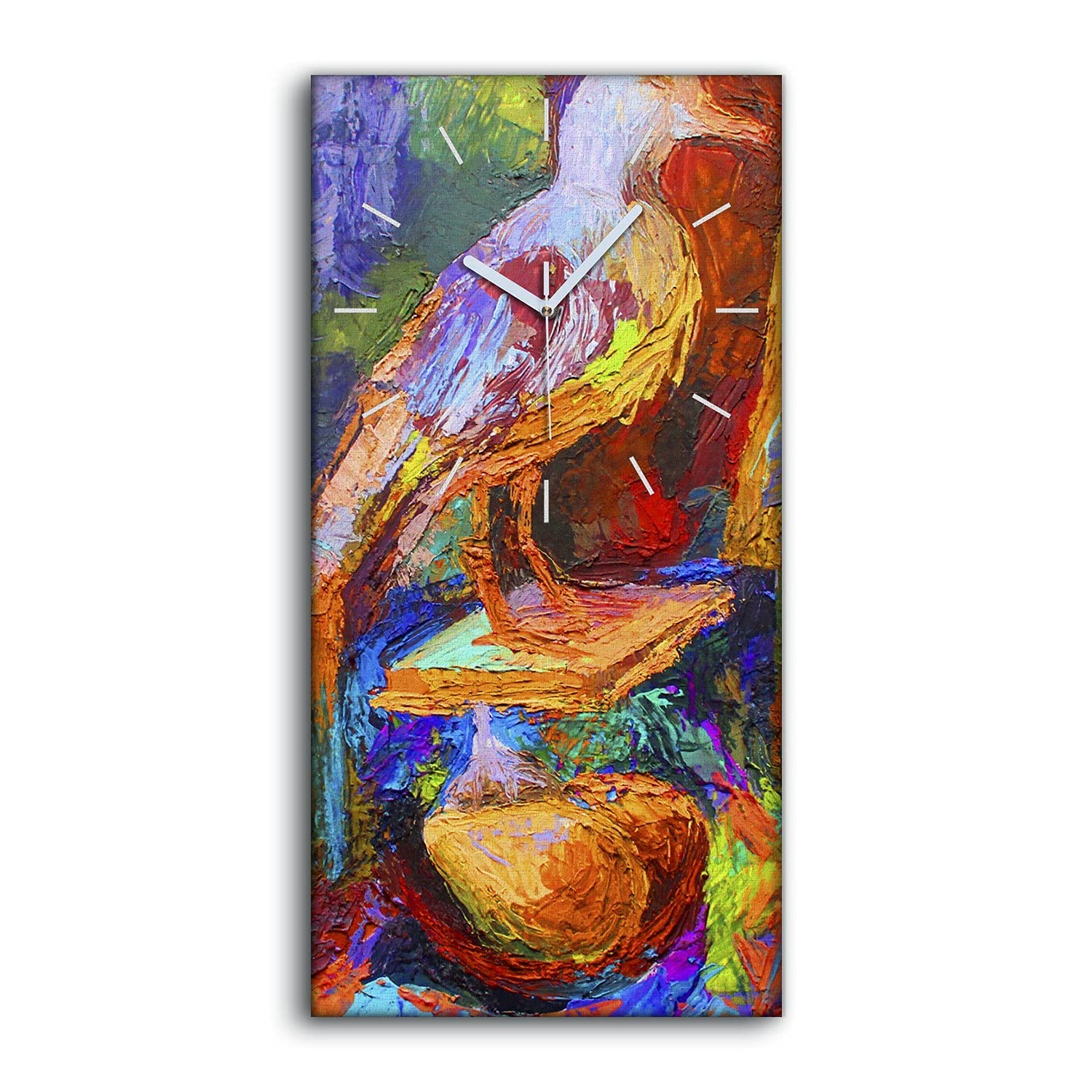 Horloge sur Toile Silencieuse Décoration Salon Nature Morte avec Mouette 30x60