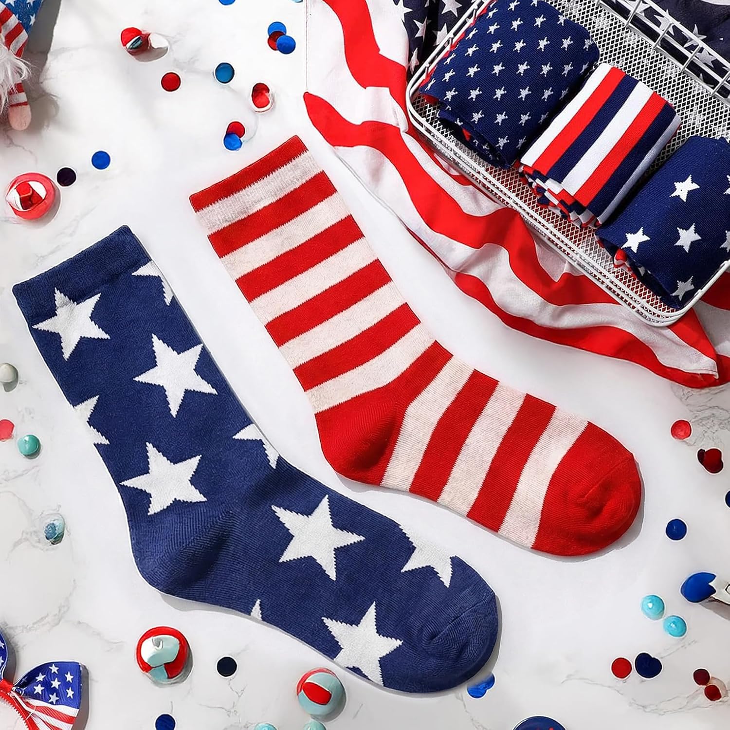 American Flag Socks - 4th Of July Red White Blue Flag Accessories For Men And Women, Unique USA Gifts Ideas