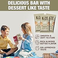 Vista 4 de KiZE Energy Bars - Barras energéticas de reemplazo de comidas con alto contenido de proteínas, a base de mantequilla de almendras, sin gluten, sin