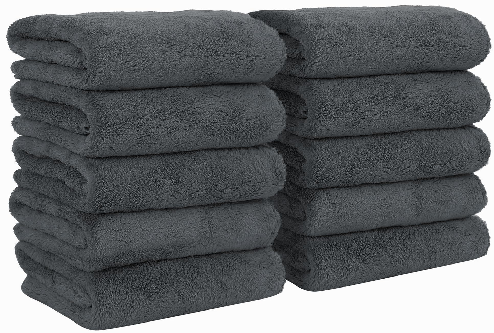 Elfranso Face Towels - 100% Cotton 10 Pack Luxury Wash Cloths (30cm x 30cm) - Ultra Absorbent & Quick Dry - Quality flannel face cloth for Bathroom, Salon & Skincare