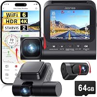 3-Channel 4K Dash Cam with STARVIS 2 HDR Night Vision, GPS, 24H Parking Mode & Free 64GB Card